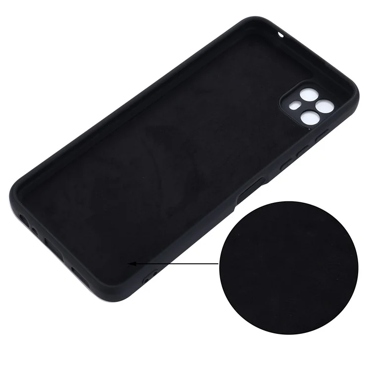 For Motorola Moto G50 5G Liquid Silicone Phone Case Soft Anti-Scratch Protective Cover with Strap - Black-Cellmalls