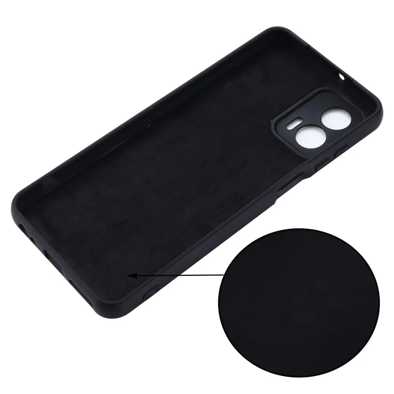 For Motorola Moto G53 5G Liquid Silicone Phone Case Soft Lining Anti-drop Phone Cover with Strap - Black-Cellmalls