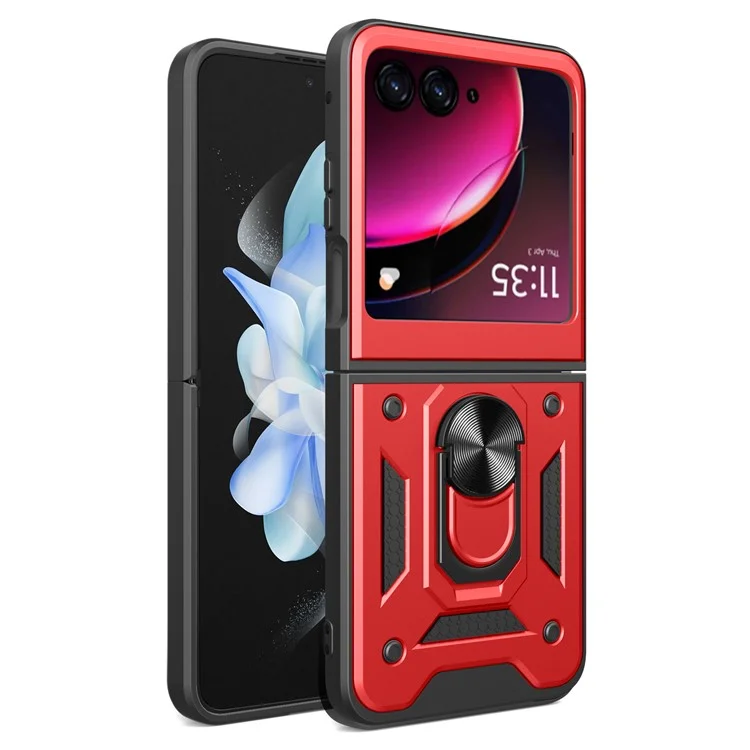 For Motorola Razr 40 Ultra 5G Case PC+TPU Phone Cover Kickstand Phone Shell - Black-Cellmalls