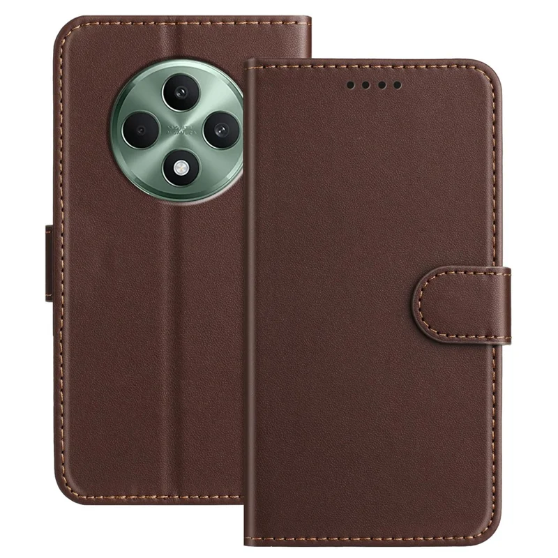 For Oppo Reno12 F 4G / Oppo Reno12 FS 5G / Oppo Reno12 F 5G Leather Case Wallet Stand Solid Color Anti Drop Phone Cover - Black-Cellmalls
