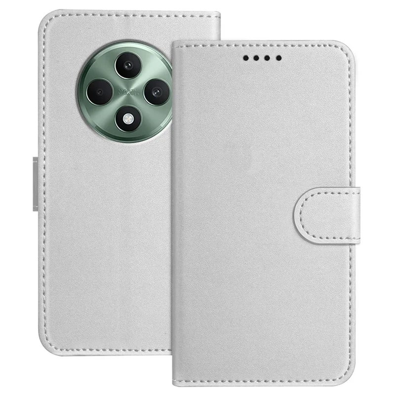 For Oppo Reno12 F 4G / Oppo Reno12 FS 5G / Oppo Reno12 F 5G Leather Case Wallet Stand Solid Color Anti Drop Phone Cover - Black-Cellmalls