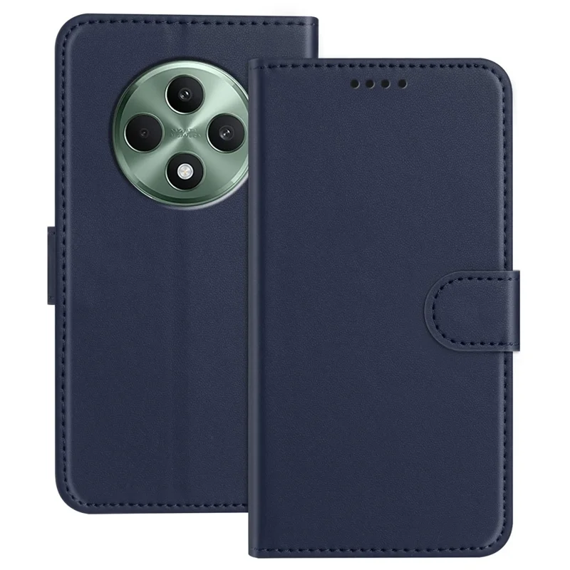 For Oppo Reno12 F 4G / Oppo Reno12 FS 5G / Oppo Reno12 F 5G Leather Case Wallet Stand Solid Color Anti Drop Phone Cover - Black-Cellmalls