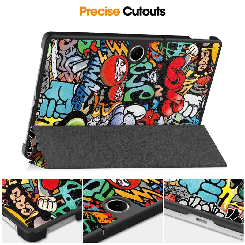For Oppo Pad SE  /  OnePlus Pad Lite Case Pattern Print Leather Stand Tablet Cover - Graffiti-Cellmalls