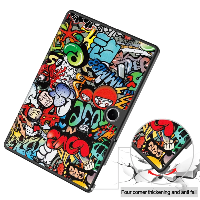 For Oppo Pad SE  /  OnePlus Pad Lite Case Pattern Print Leather Stand Tablet Cover - Graffiti-Cellmalls