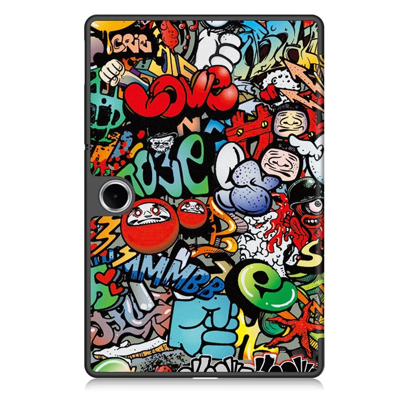 For Oppo Pad SE  /  OnePlus Pad Lite Case Pattern Print Leather Stand Tablet Cover - Graffiti-Cellmalls