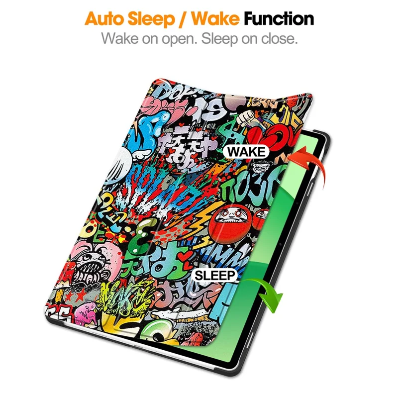 For Oppo Pad SE  /  OnePlus Pad Lite Case Pattern Print Leather Stand Tablet Cover - Graffiti-Cellmalls