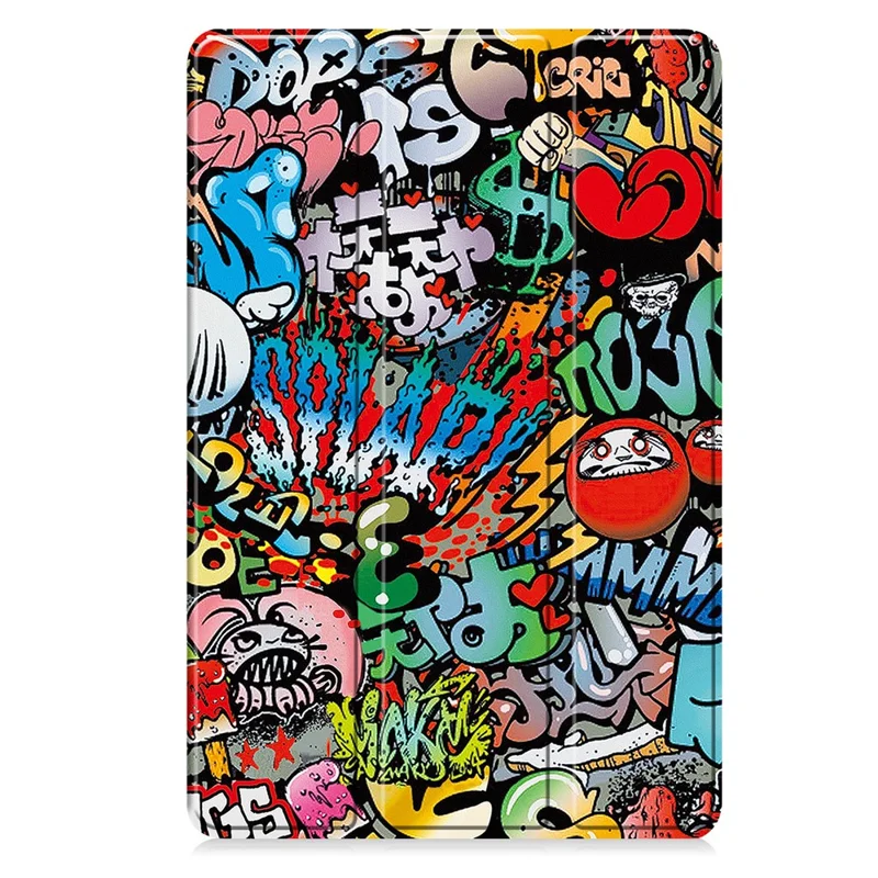 For Oppo Pad SE  /  OnePlus Pad Lite Case Pattern Print Leather Stand Tablet Cover - Graffiti-Cellmalls
