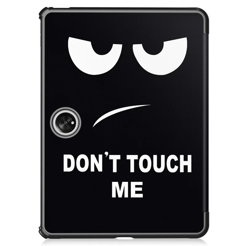 Trifold Stand Smart Case for Oppo Pad 2 , PU Leather Pattern Printing Folio Cover - Don't Touch Me-Cellmalls