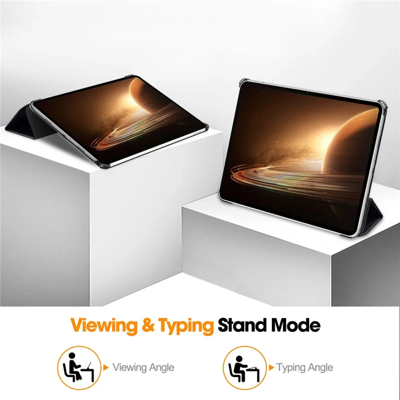 Trifold Stand Smart Case for Oppo Pad 2 , PU Leather Pattern Printing Folio Cover - Don't Touch Me-Cellmalls