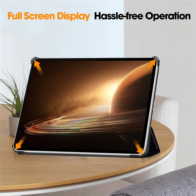 Trifold Stand Smart Case for Oppo Pad 2 , PU Leather Pattern Printing Folio Cover - Don't Touch Me-Cellmalls