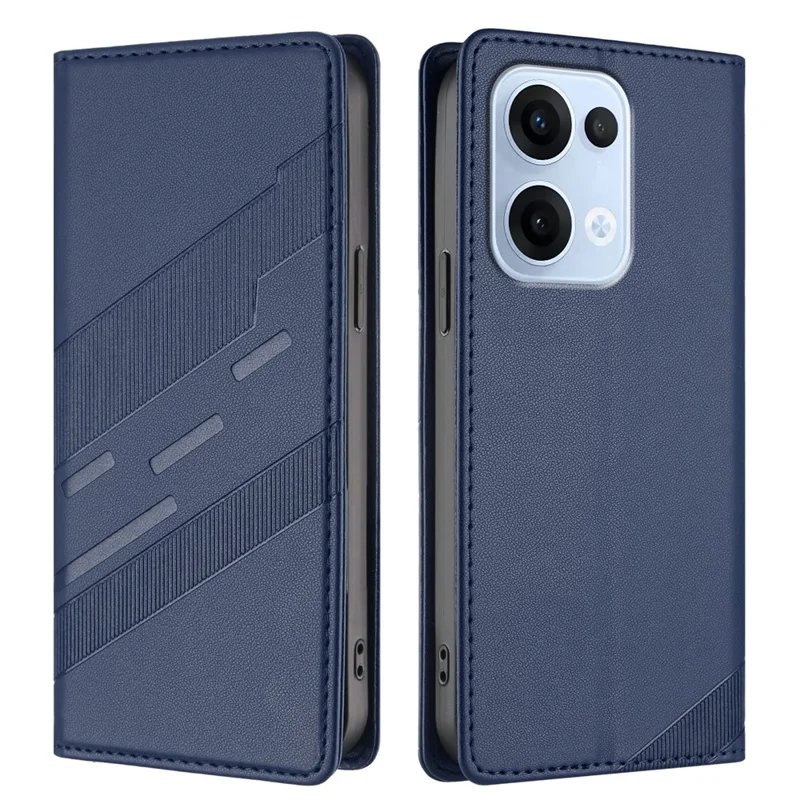 For Oppo Reno13 5G (Global) Phone Cases Punk Style Imprinted Wallet Stand Leather Cover - Red-Cellmalls