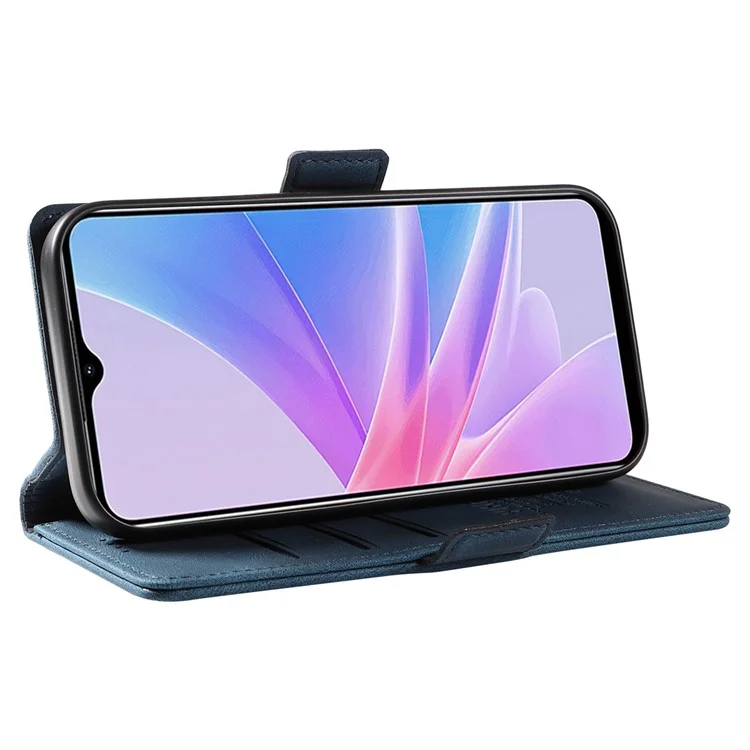 YIKATU YK-005 PU Leather Folio Cover for Oppo A58 5G / A78 5G , Skin-touch Wallet Stand Phone Case - Blue-Cellmalls