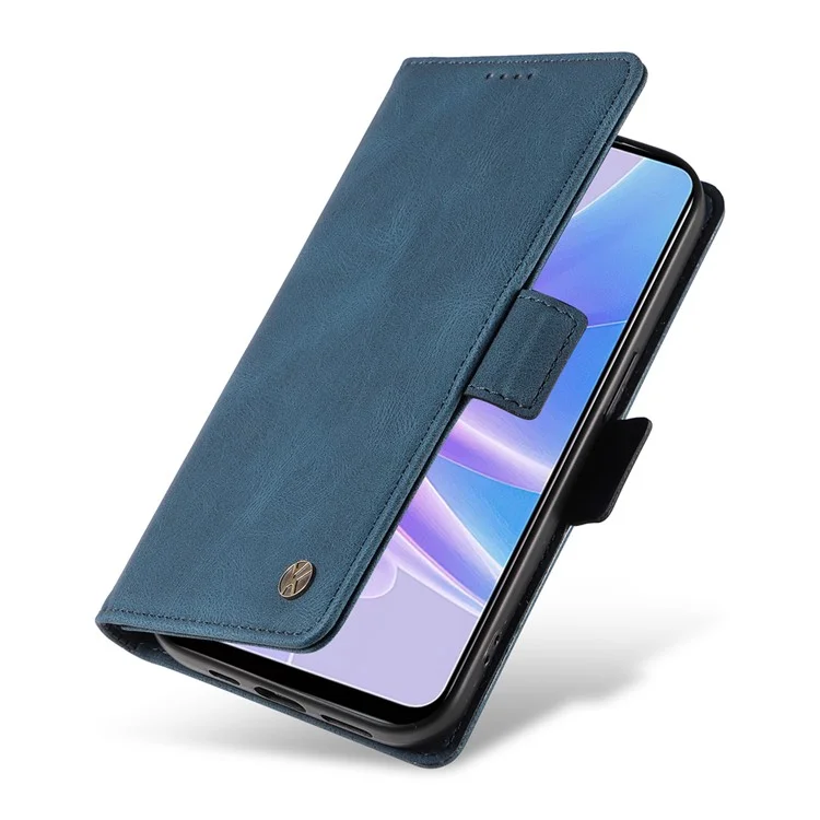 YIKATU YK-005 PU Leather Folio Cover for Oppo A58 5G / A78 5G , Skin-touch Wallet Stand Phone Case - Blue-Cellmalls