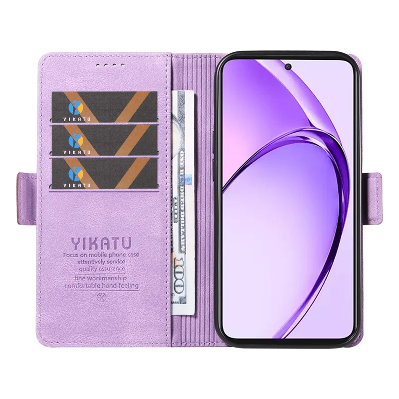 YIKATU YK-005 For Oppo A3 Pro (Global) 5G Case PU Leather Wallet Phone Cover Skin Touch Feeling - Purple-Cellmalls