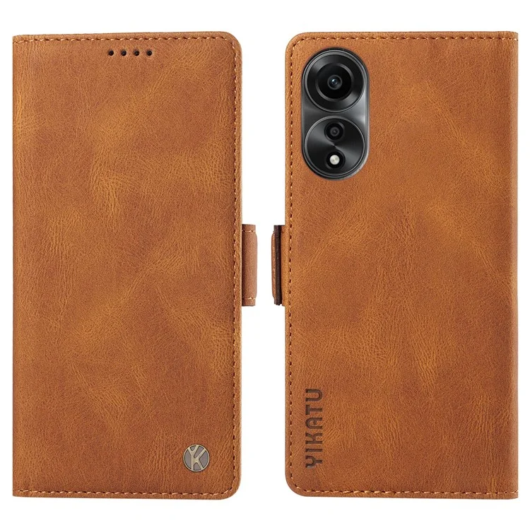 YIKATU YK-005 For Oppo A78 4G PU Leather Wallet Phone Case Skin-touch Stand Flip Cover - Blue-Cellmalls