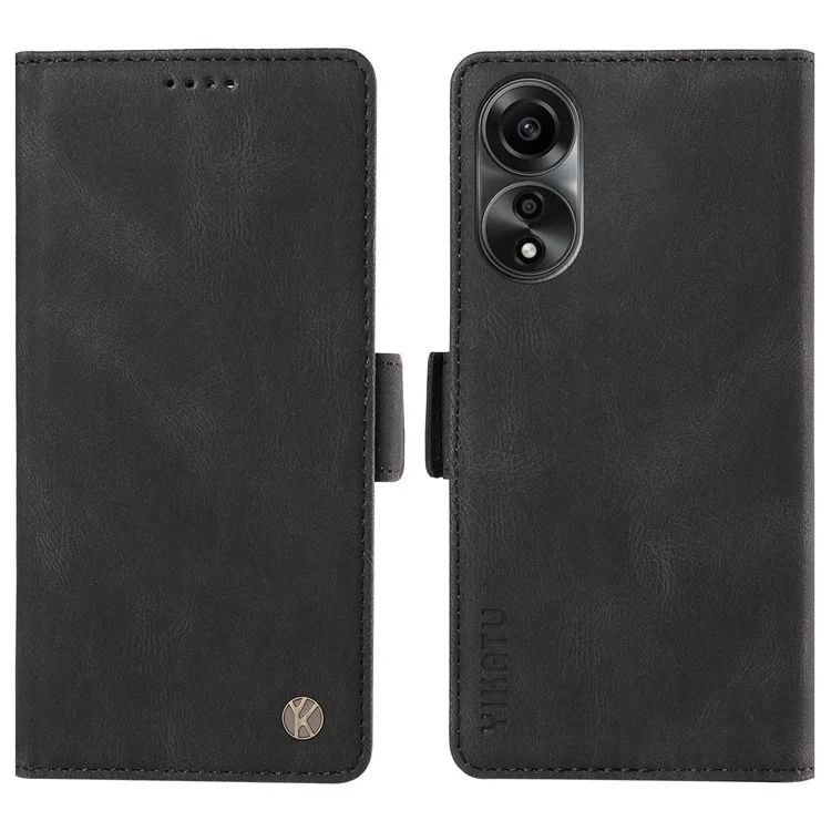 YIKATU YK-005 For Oppo A78 4G PU Leather Wallet Phone Case Skin-touch Stand Flip Cover - Blue-Cellmalls