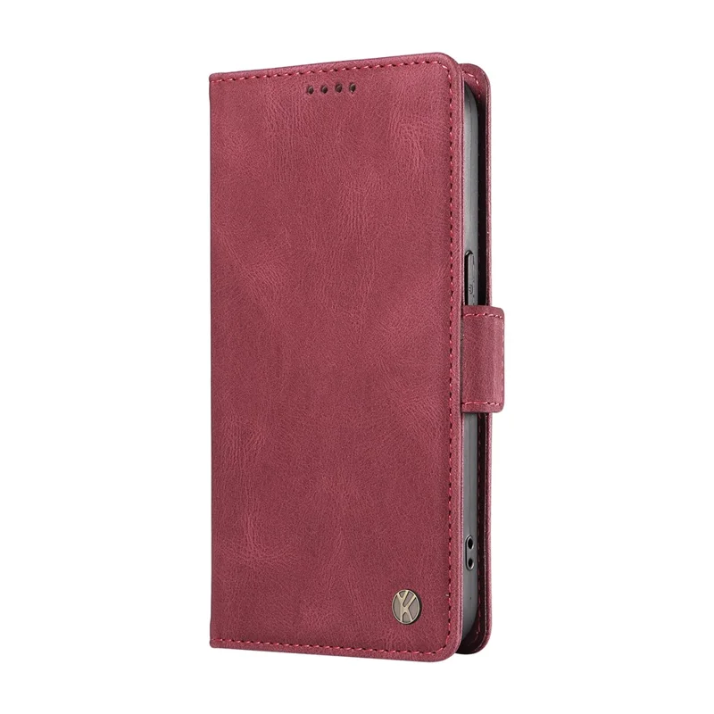 YIKATU YK-005 For Oppo Reno11 F 5G / F25 Pro 5G Leather Phone Case Stand Wallet Cover - Wine Red-Cellmalls