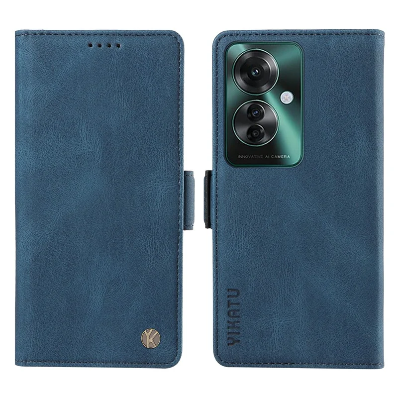 YIKATU YK-005 For Oppo Reno11 F 5G / F25 Pro 5G Leather Phone Case Stand Wallet Cover - Wine Red-Cellmalls