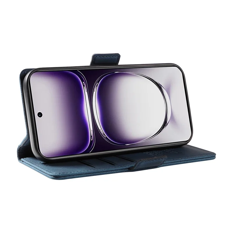 YIKATU YK-005 For Oppo Reno12 5G (Global) Leather Phone Case Side Magnetic Clasps - Blue-Cellmalls