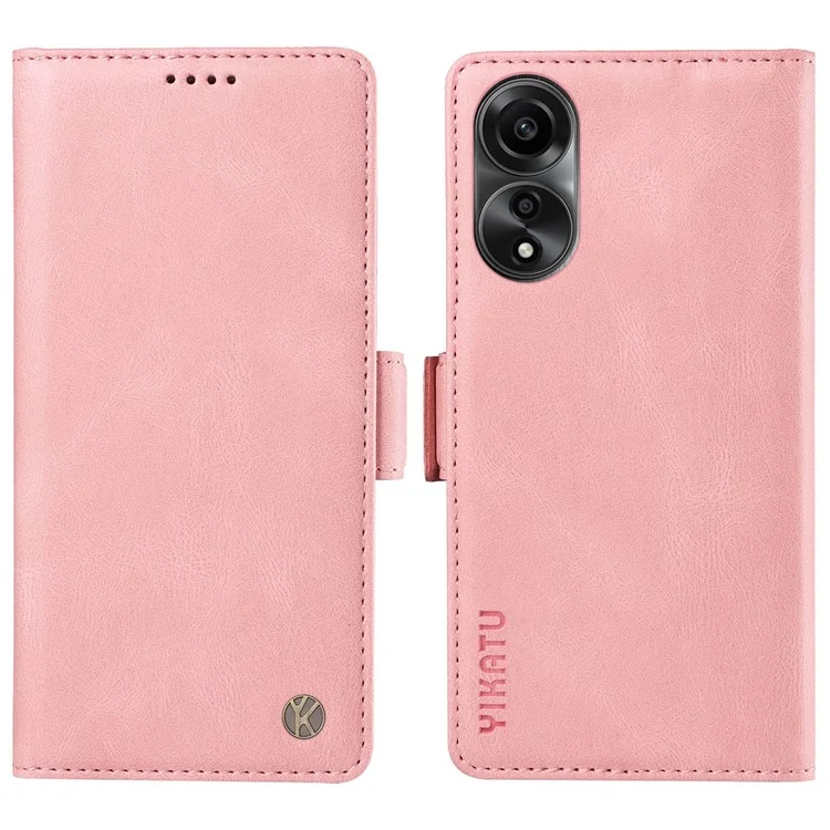 YIKATU YK-005 For Oppo A78 4G PU Leather Wallet Phone Case Skin-touch Stand Flip Cover - Blue-Cellmalls