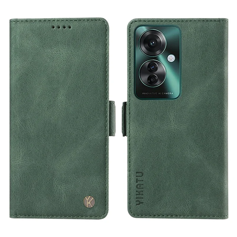 YIKATU YK-005 For Oppo Reno11 F 5G / F25 Pro 5G Leather Phone Case Stand Wallet Cover - Wine Red-Cellmalls