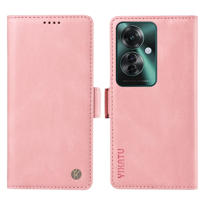 YIKATU YK-005 For Oppo Reno11 F 5G / F25 Pro 5G Leather Phone Case Stand Wallet Cover - Wine Red-Cellmalls