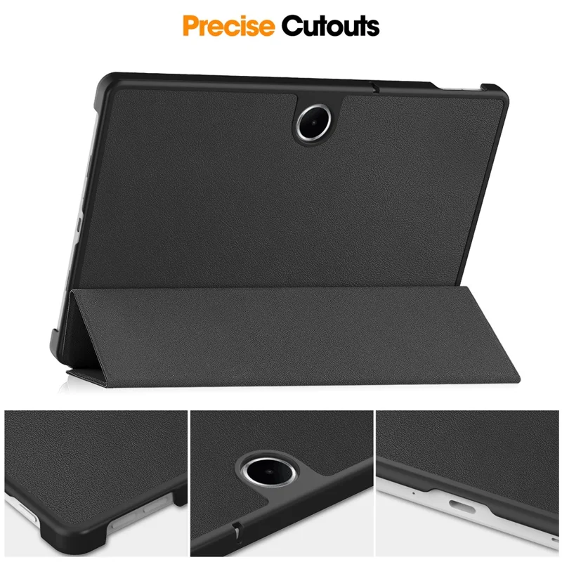 For Oppo Pad SE  /  OnePlus Pad Lite Case Anti-Drop Leather Stand Tablet Cover - Black-Cellmalls