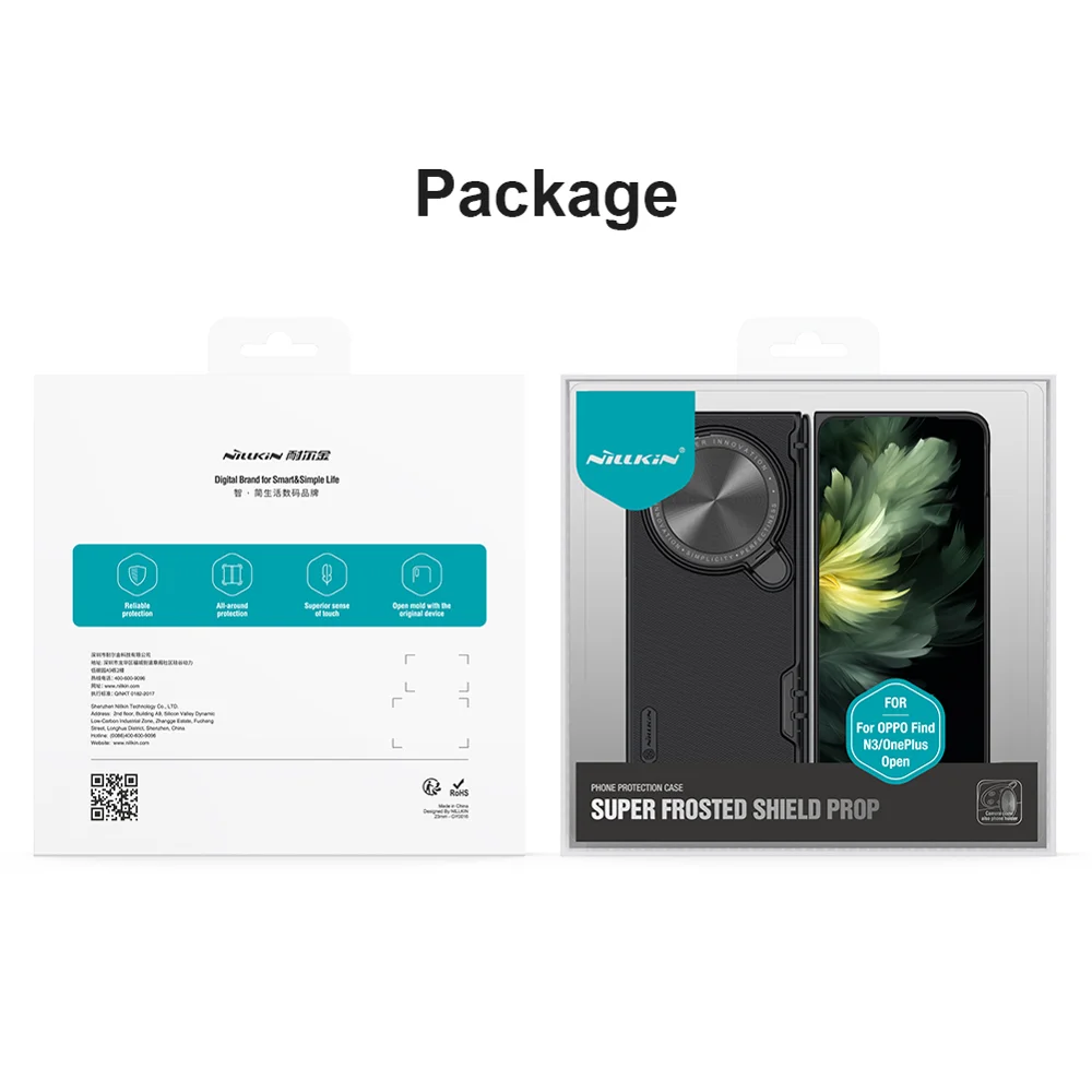 NILLKIN Super Frosted Shield Prop for Oppo Find N3 5G / OnePlus Open Case Camera Lens Lid Kickstand Cover - Black-Cellmalls