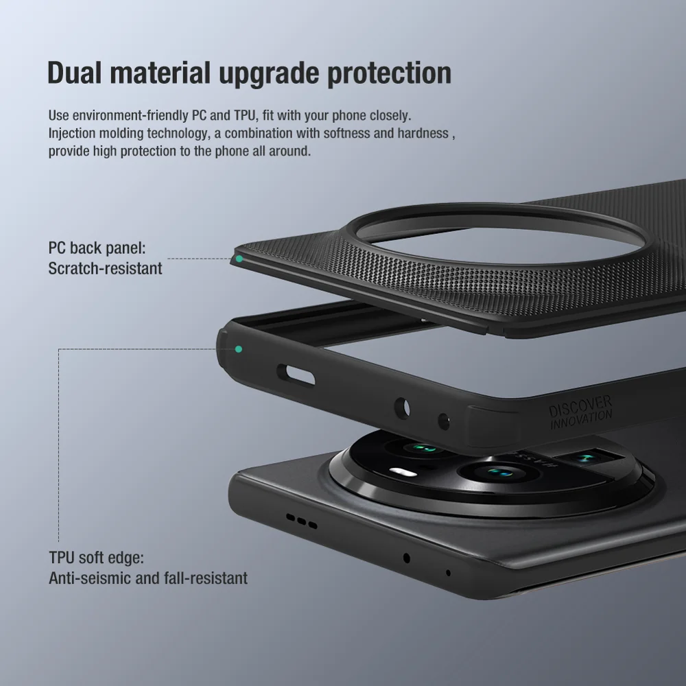 NILLKIN Super Frosted Shield Pro for Oppo Find X6 Pro Matte Phone Case PC+TPU Cell Phone Cover - Red-Cellmalls