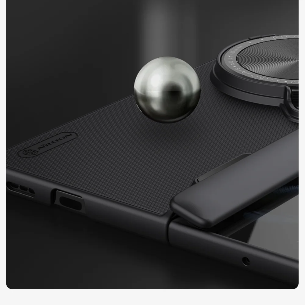 NILLKIN Super Frosted Shield Prop for Oppo Find N3 5G / OnePlus Open Case Camera Lens Lid Kickstand Cover - Black-Cellmalls