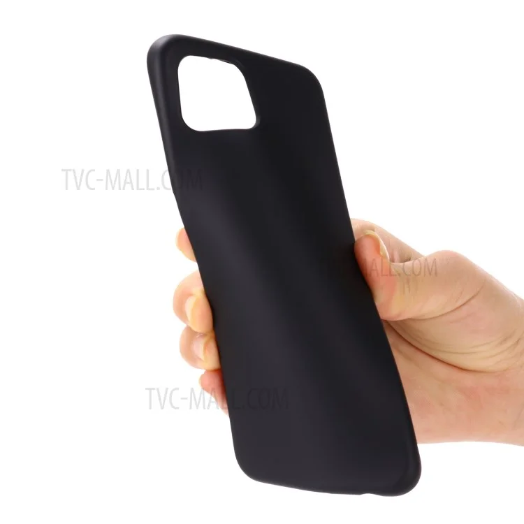 Liquid Silicone Cell Phone Cover with Strap for OPPO A92s - Black-Cellmalls
