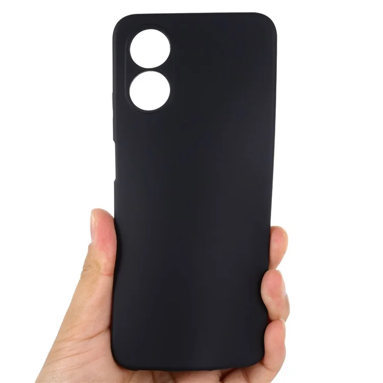 For Oppo A17 4G / A17k 4G Non-slip Liquid Silicone Phone Case Shockproof Back Cover with Strap - Black-Cellmalls