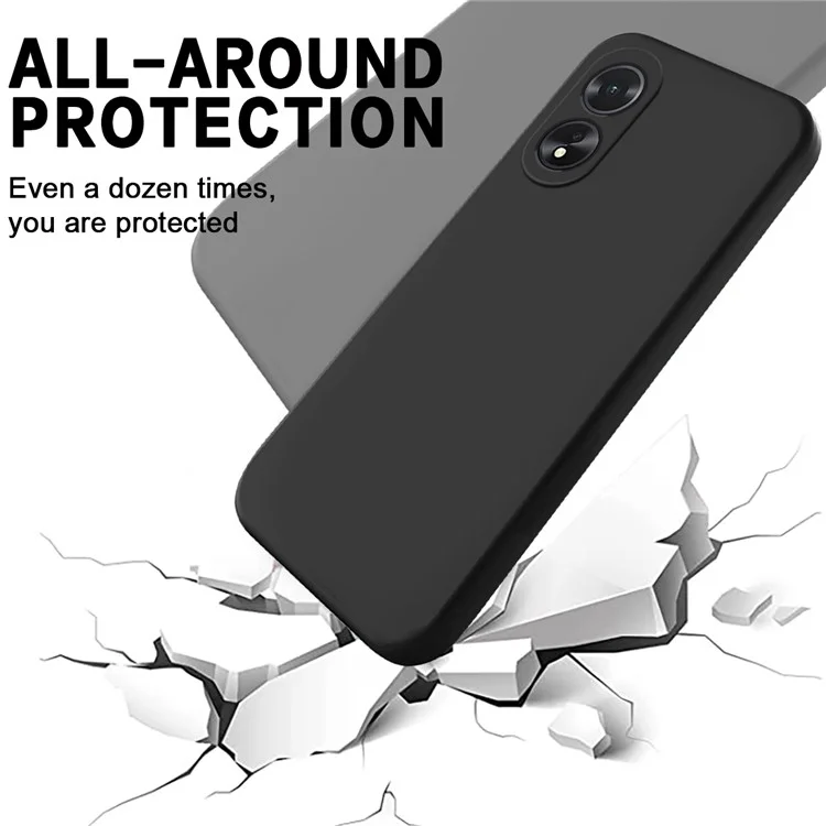 Shockproof Liquid Silicone Shell For Oppo A38 4G / A18 4G Case Mobile Phone Cover - Black-Cellmalls