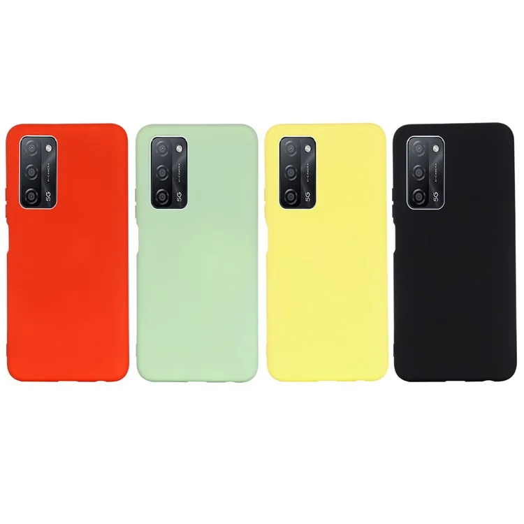 For Oppo A55 5G / A54 4G Liquid Silicone Case Shockproof Protective Phone Cover with Strap - Black-Cellmalls