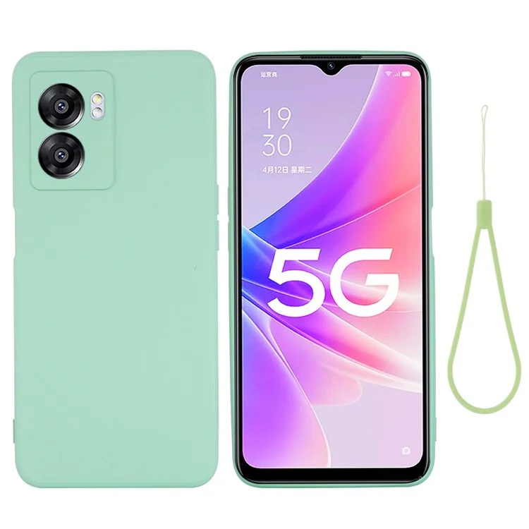 For Oppo A57 (2022) 5G / A77 5G Silicone Soft Phone Case Drop-proof Back Cover Mobile Phone Protector - Green-Cellmalls
