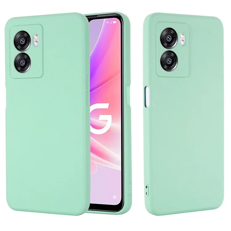 For Oppo A57 (2022) 5G / A77 5G Silicone Soft Phone Case Drop-proof Back Cover Mobile Phone Protector - Green-Cellmalls