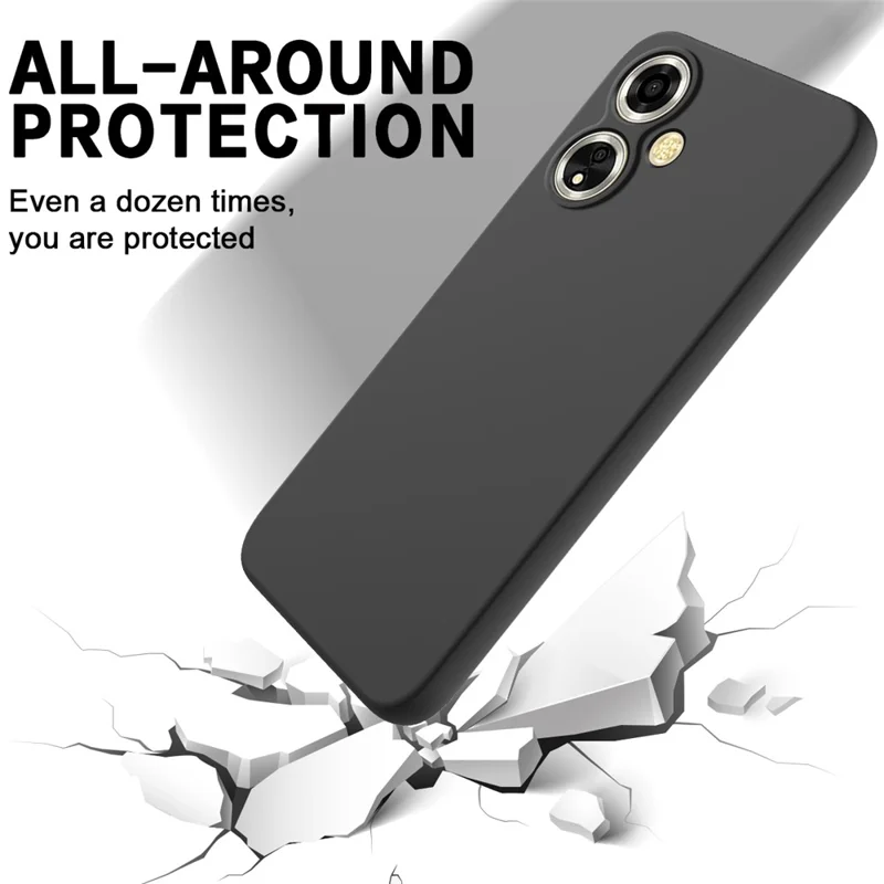 For Oppo A59 5G / A2m 5G Cell Phone Case Soft Lining Liquid Silicone Anti-drop Cover - Black-Cellmalls