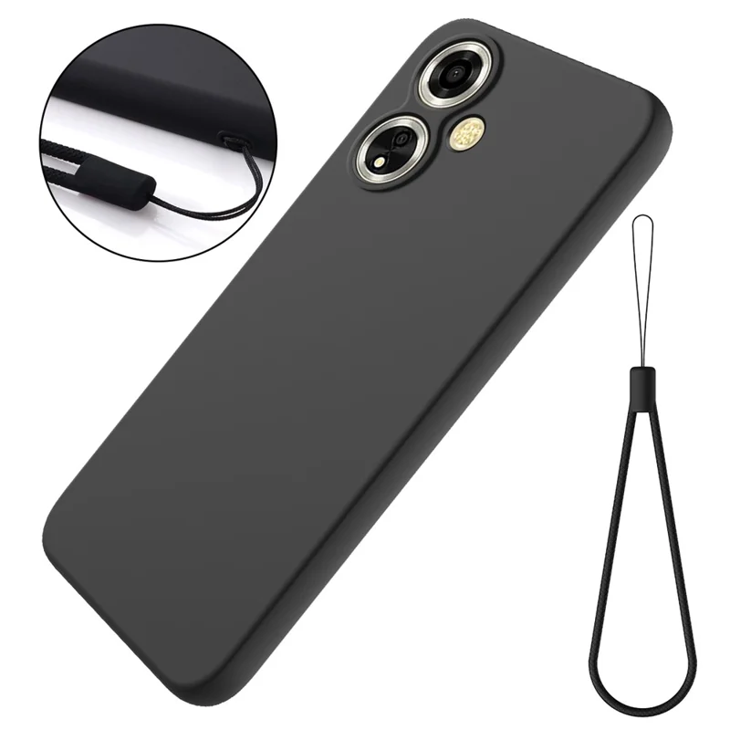 For Oppo A59 5G / A2m 5G Cell Phone Case Soft Lining Liquid Silicone Anti-drop Cover - Black-Cellmalls