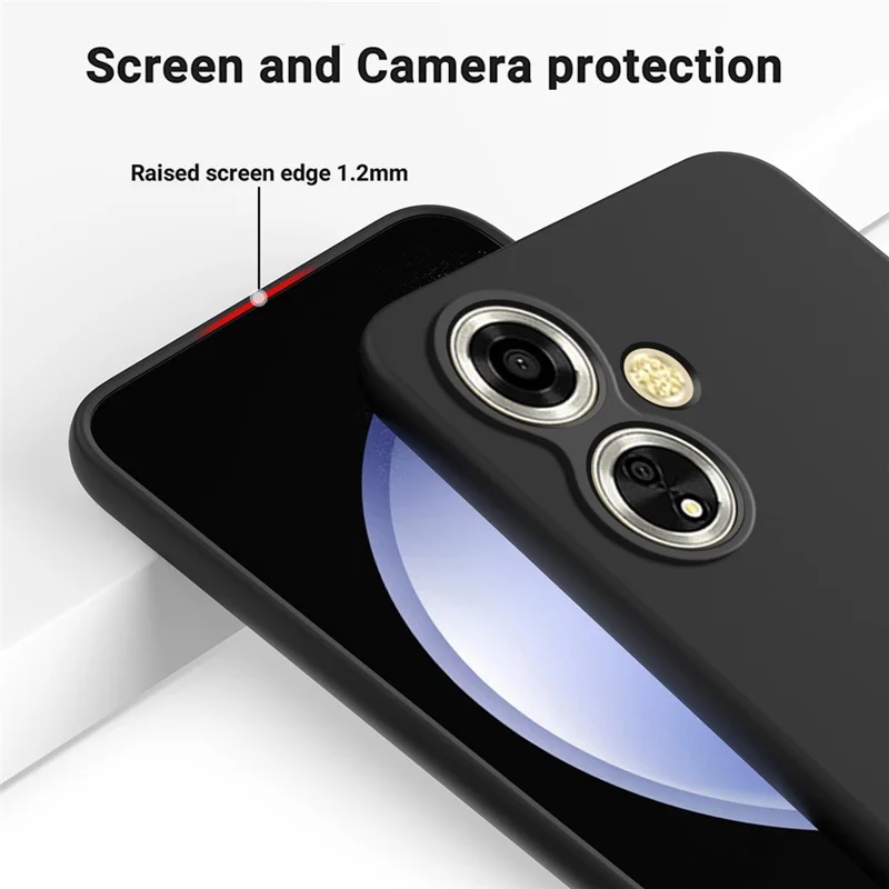 For Oppo A59 5G / A2m 5G Cell Phone Case Soft Lining Liquid Silicone Anti-drop Cover - Black-Cellmalls