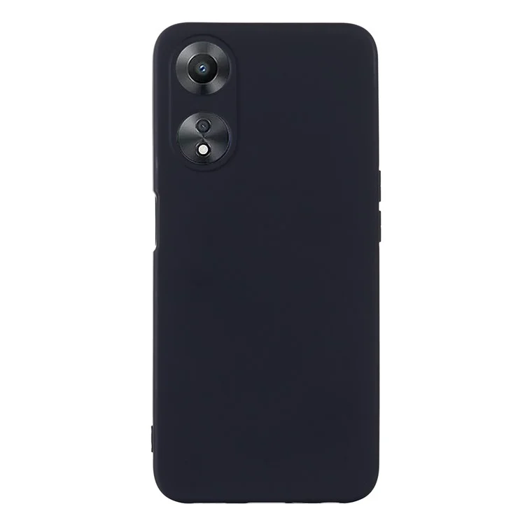 Phone Cover for Oppo A58 5G / A58x 5G / A78 5G , Liquid Silicone Anti-Dust Soft Lining Protective Case with Strap - Black-Cellmalls