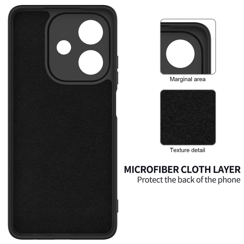 For Oppo A5i 4G Liquid Silicone Case Phone Back Cover with Hand Strap - Black-Cellmalls