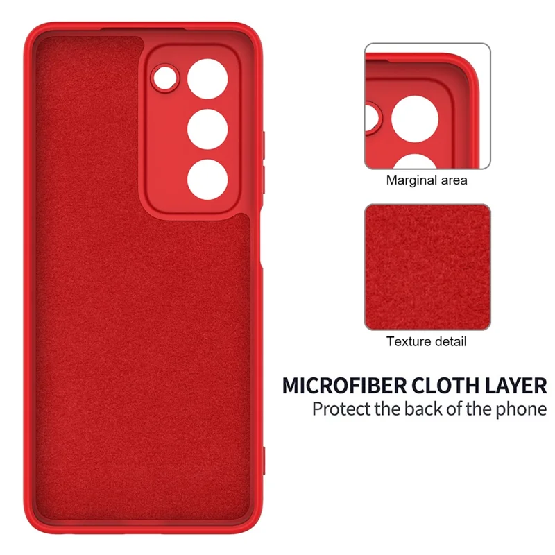 For Oppo A5i Pro 4G  /  A5m 4G Liquid Silicone Case Phone Back Cover with Hand Strap - Red-Cellmalls