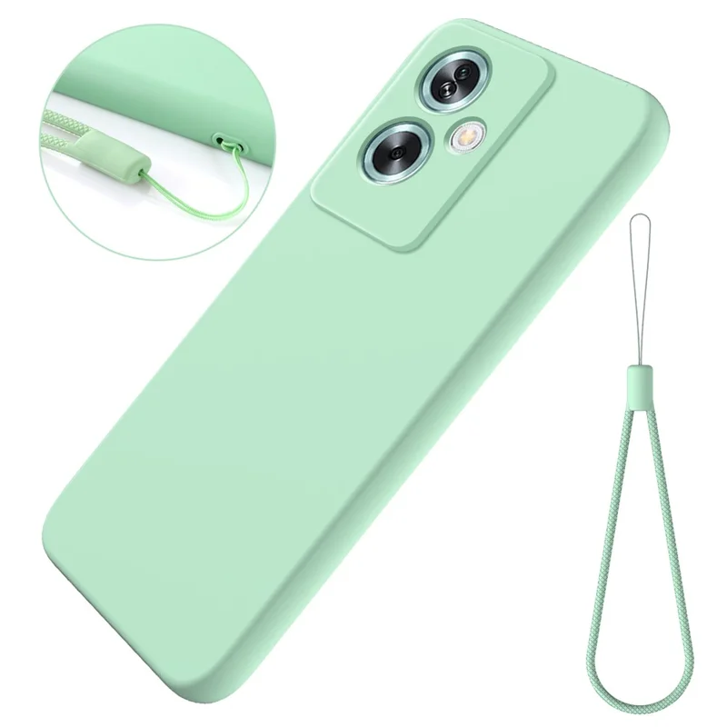 Cell Phone Case for Oppo A79 5G / A2 5G Shell Liquid Silicone+Soft Lining Anti-Scratch Cover - Green-Cellmalls