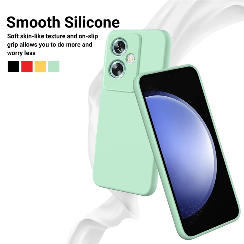 Cell Phone Case for Oppo A79 5G / A2 5G Shell Liquid Silicone+Soft Lining Anti-Scratch Cover - Green-Cellmalls
