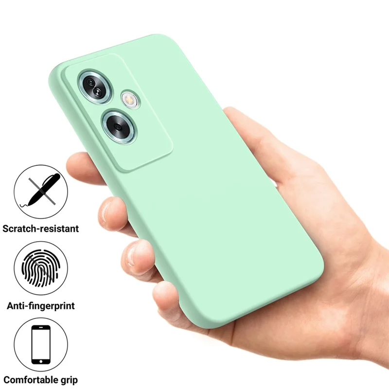 Cell Phone Case for Oppo A79 5G / A2 5G Shell Liquid Silicone+Soft Lining Anti-Scratch Cover - Green-Cellmalls