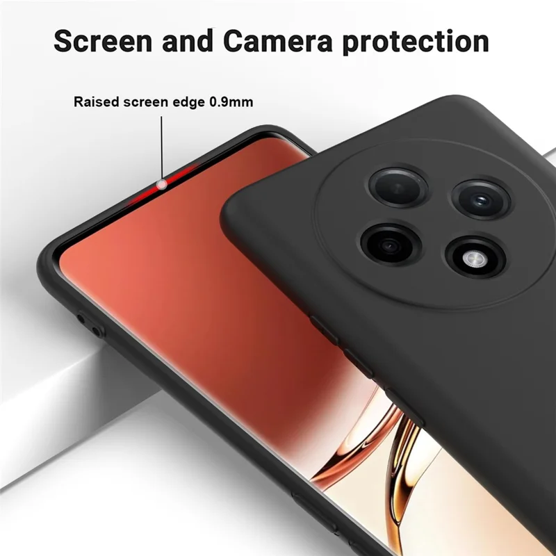 For Oppo F27 Pro 5G / F27 Pro+ 5G Case Liquid Silicone Phone Cover with Wrist Strap - Black-Cellmalls