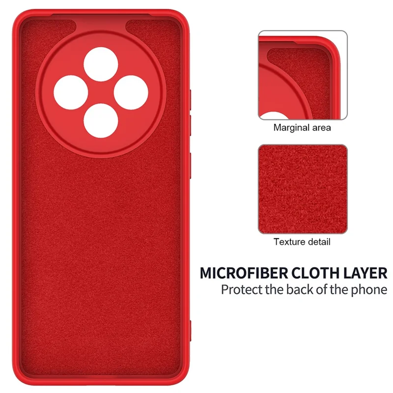 For Oppo Reno12 FS 5G / Reno12 F 5G / 4G / F27 5G Case Liquid Silicone Anti-Scratch Phone Cover with Hand Strap - Red-Cellmalls