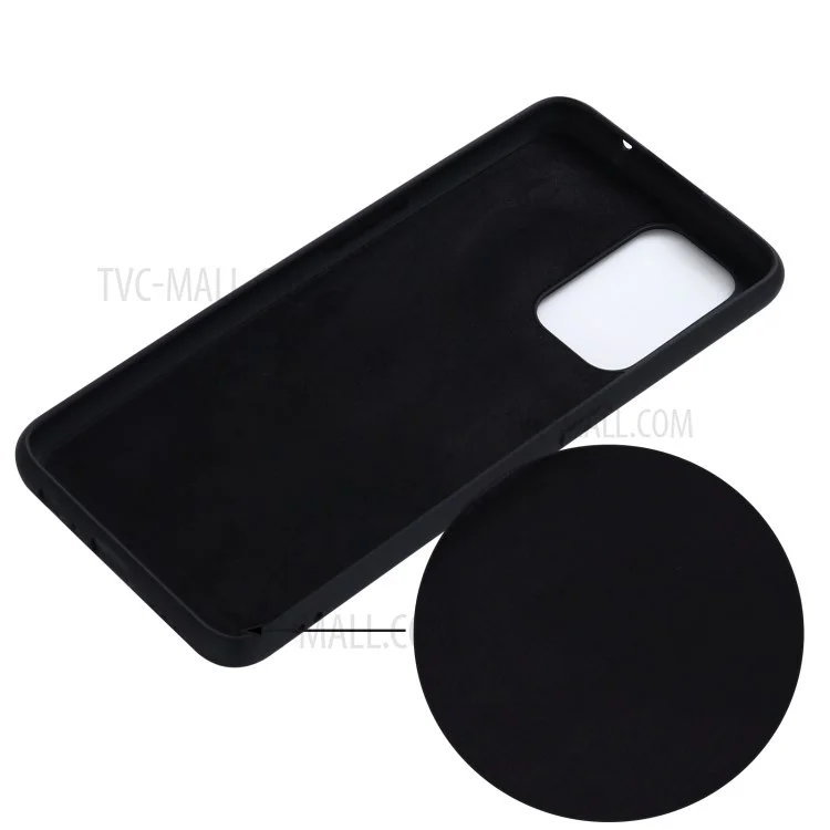 For Oppo F19 Pro+ 5G Soft Liquid Silicone Phone Case Anti-Scratch Phone Cover with Strap - Black-Cellmalls