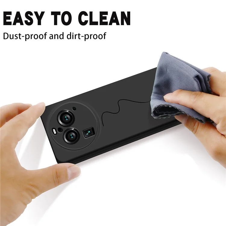 For Oppo Find X6 Pro Liquid Silicone Cover Soft Lining Shockproof Phone Case - Black-Cellmalls