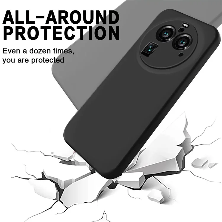 For Oppo Find X6 Pro Liquid Silicone Cover Soft Lining Shockproof Phone Case - Black-Cellmalls